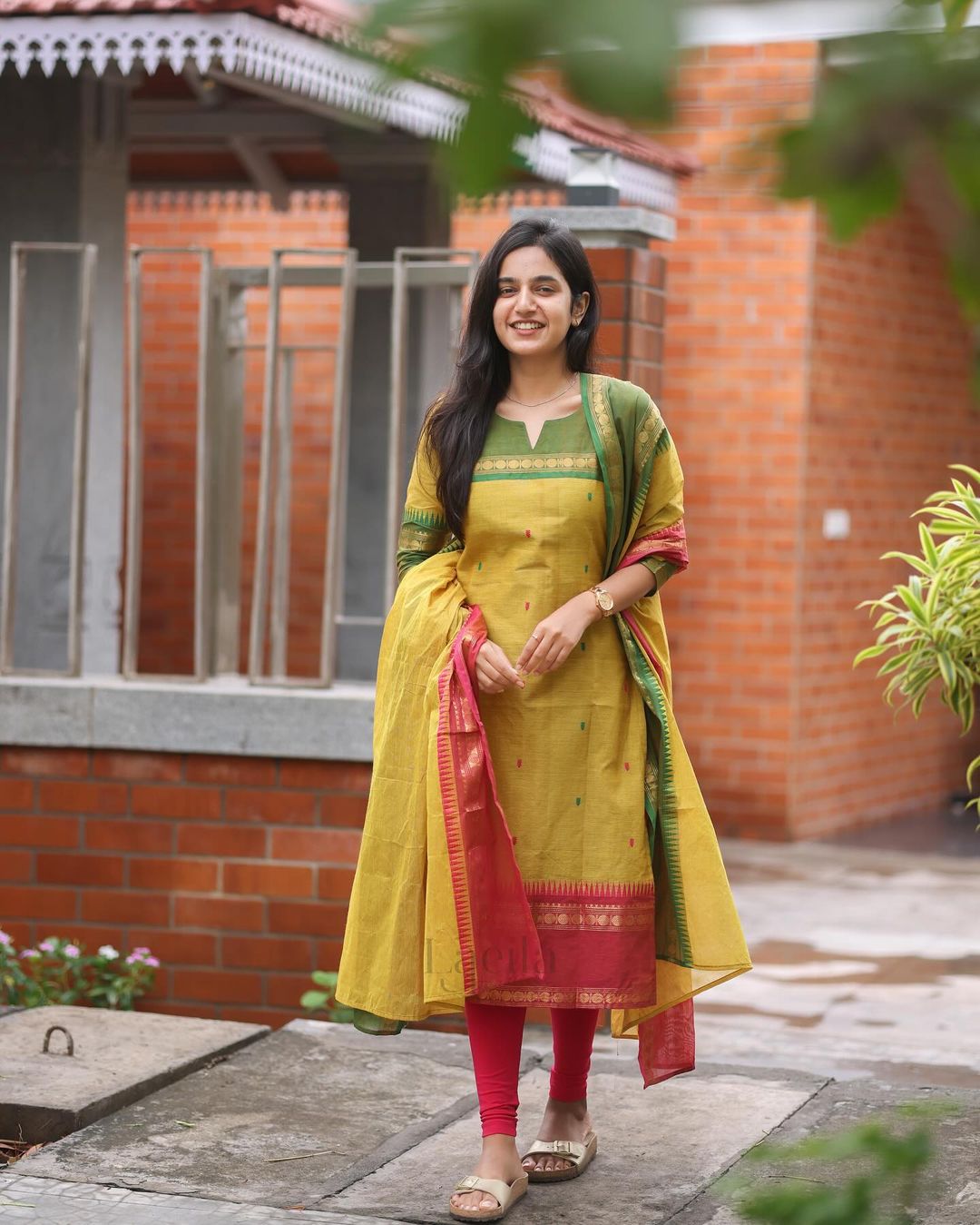 Biba Elegant Kanchi Cotton Suit Set With Jaquard Dupatta For Women
