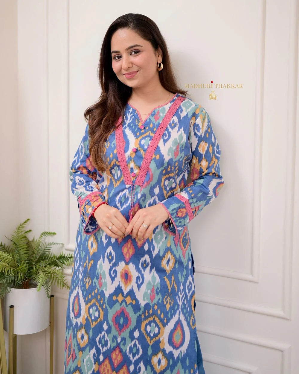 Biba Premium Cotton Printed Designer Kurti With Bottom Set