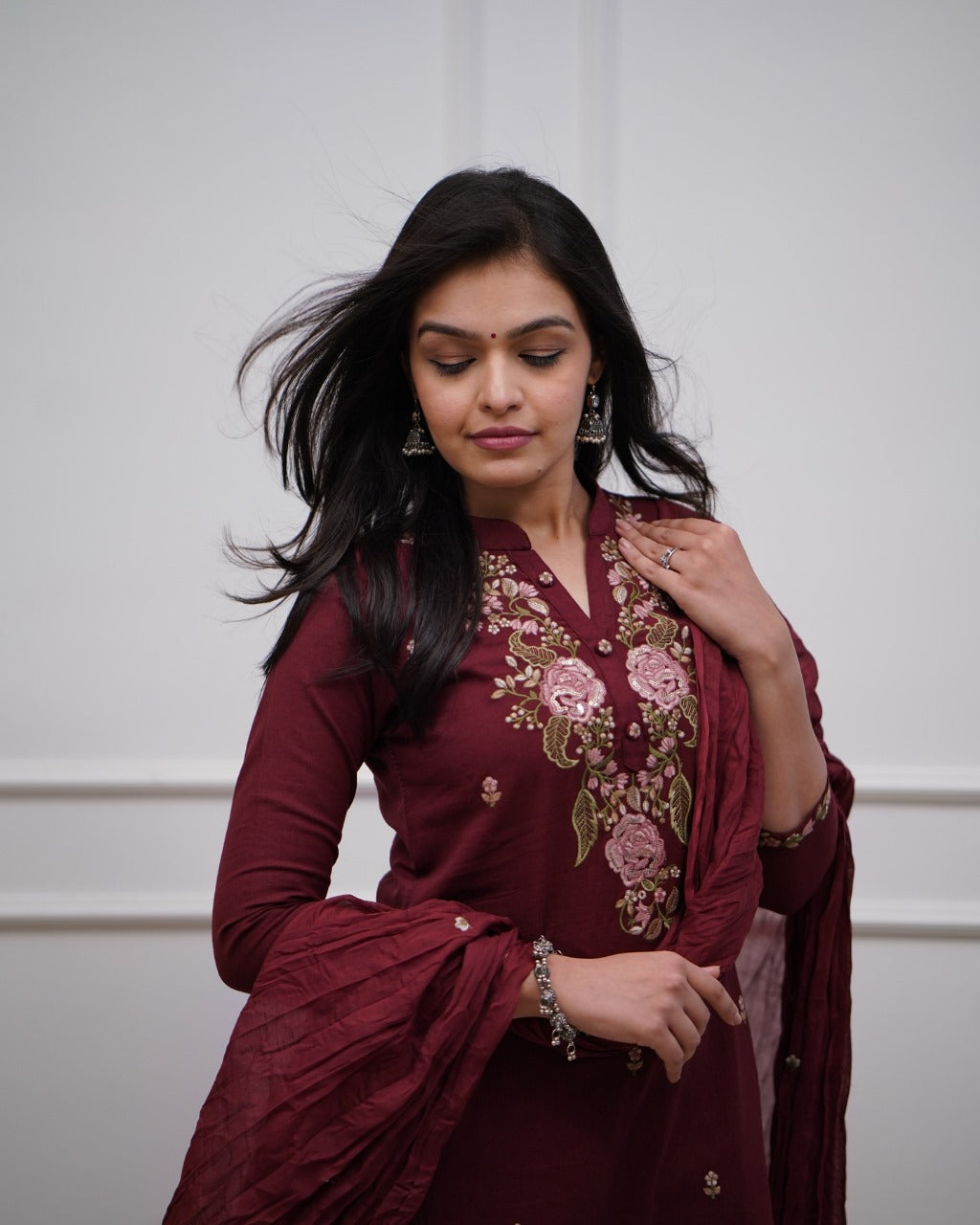 Biba Beautiful Pure Cotton Super Dying Embroidery Suit