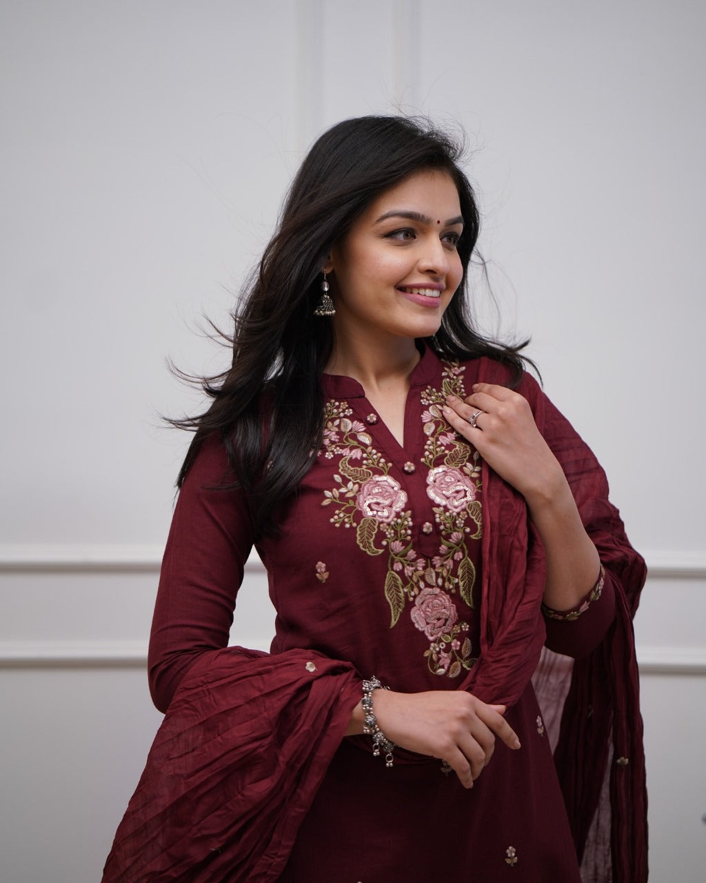 Biba Beautiful Pure Cotton Super Dying Embroidery Suit