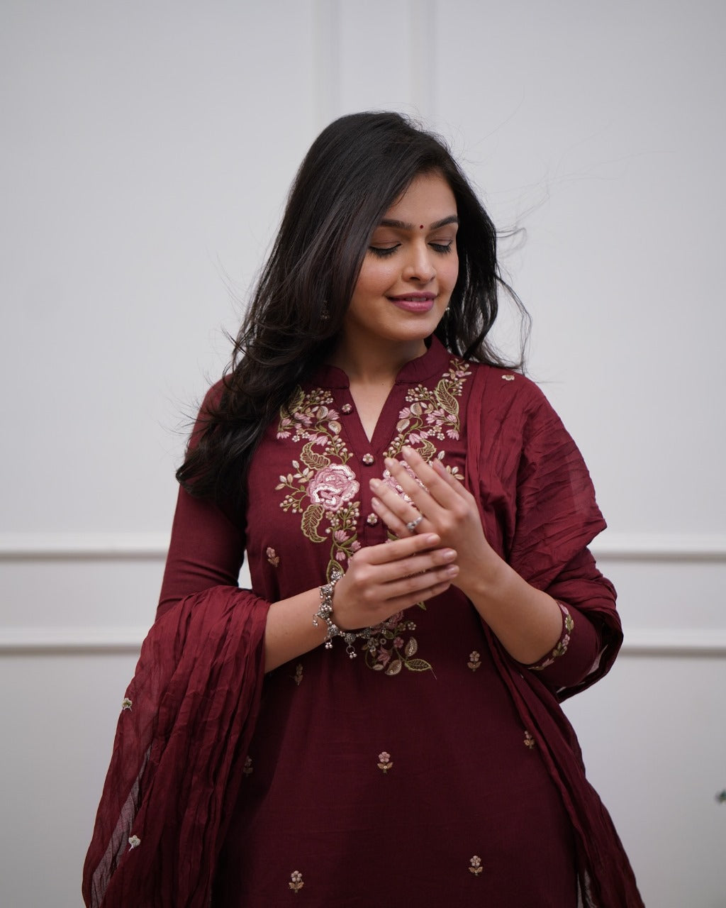 Biba Beautiful Pure Cotton Super Dying Embroidery Suit