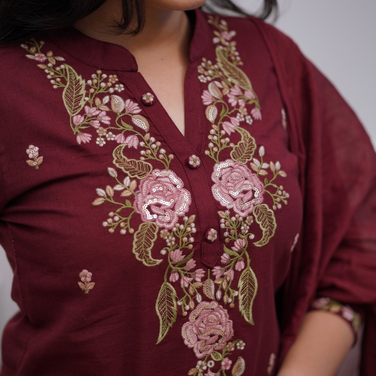 Biba Beautiful Pure Cotton Super Dying Embroidery Suit