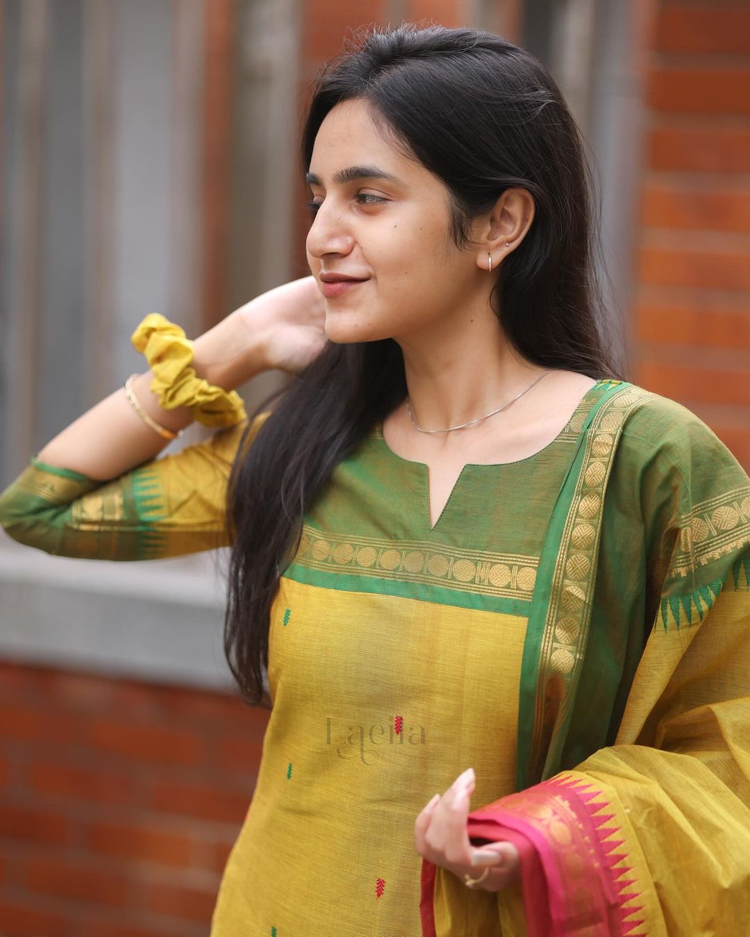 Biba Elegant Kanchi Cotton Suit Set With Jaquard Dupatta For Women