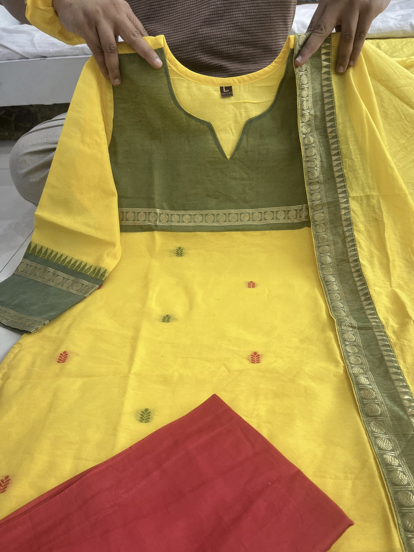 Biba Elegant Kanchi Cotton Suit Set With Jaquard Dupatta For Women